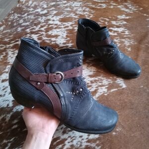 Miz Mooz Womens Moto Leather Boho Boots